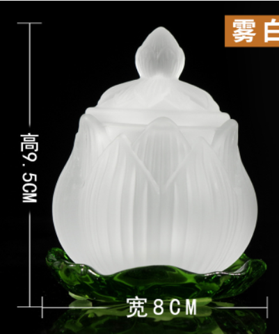 Chum nước Lưu ly có đế ,có nắp(Sen Bầu)-8*9.5cm