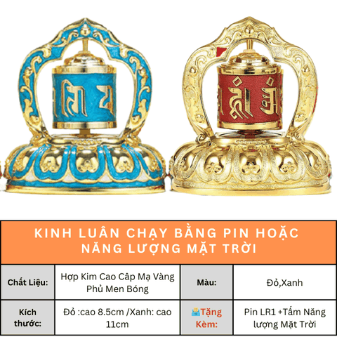 Bánh xe Kinh Luân XANH chạy Pin,Năng Lượng Mặt trời(2 size)