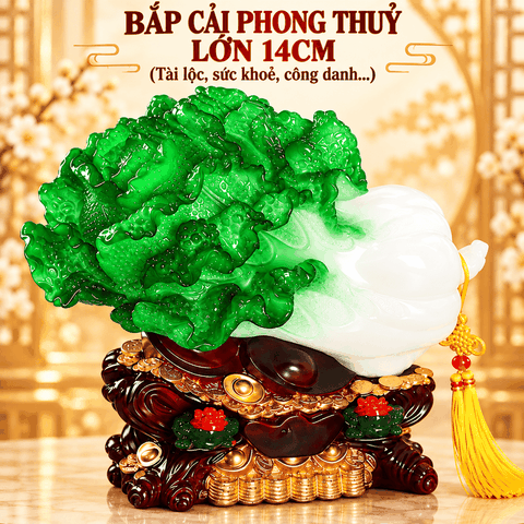 Bắp Cải Xanh Lớn chiêu lộc 14*9*14cm