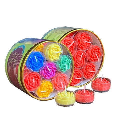 Nến hộp Bơ,Sáp Trà ,nến Bồ đề 28 viên 7 màu(Hộp)