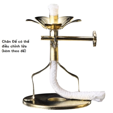 Chân đế Đĩa Dầu Hợp Kim Vàng(kèm Chân Bấc)