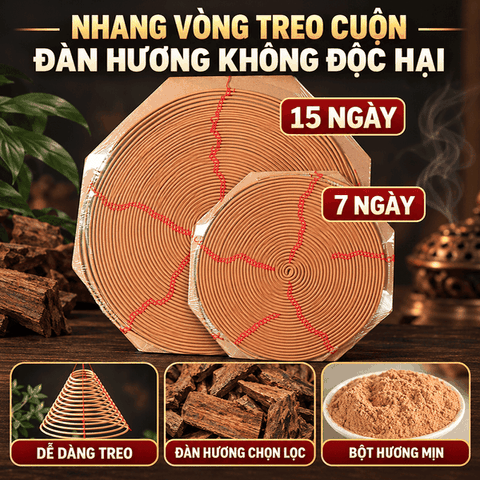 Nhang Vòng Treo Đàn Hương (Lớn) Loại 7 Ngày,15 Ngày