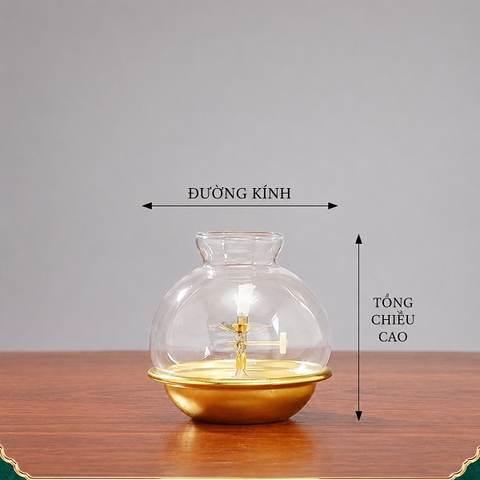 Chân đế Đĩa Dầu Hợp Kim Vàng(kèm Chân Bấc)