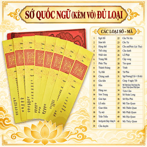 SỚ Cúng Cầu(Cầu Danh,Cầu  Duyên,Cầu Lộc,Cầu Tự,Cầu Con)Quốc Ngữ đủ loại