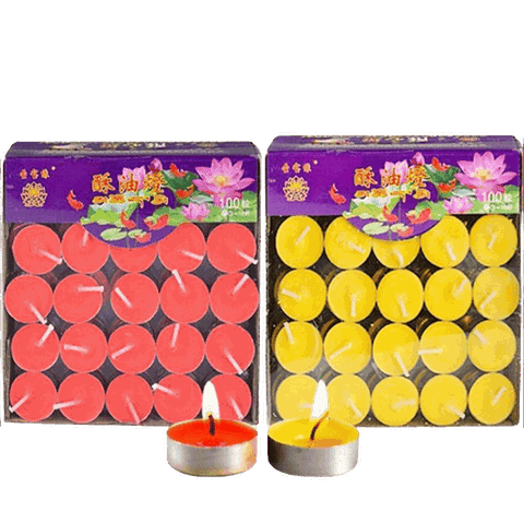 Nến viên Tealing 1h [50 viên ,100 viên] Đỏ,Vàng