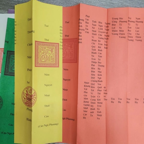 Sớ Ngũ Phương(5 Sớ)/1 Vỏ Đỏ