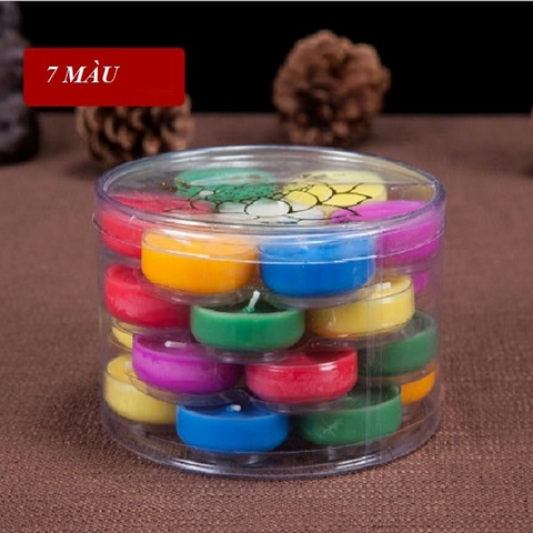 Nến hộp Bơ,Sáp Trà ,nến Bồ đề 28 viên 7 màu(Hộp)