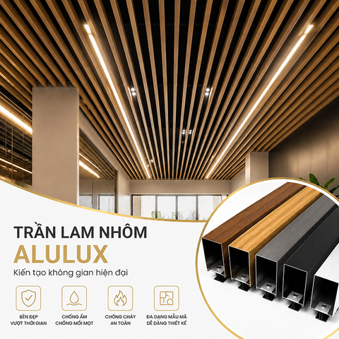 Trần lam nhôm showroom thương mại