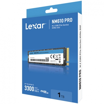 Ổ cứng vi tính (SSD) Lexar NM610 PROM.2 2280 PCIeGen3x4NVMe SSD up to 3300MB/s, 1TB (LNM610P001T-RNNNG)