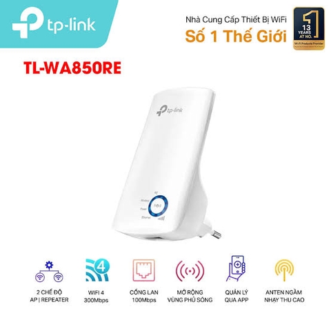 Bộ mở rộng sóng WiFi tốc độ 300Mbps TL-WA850RE