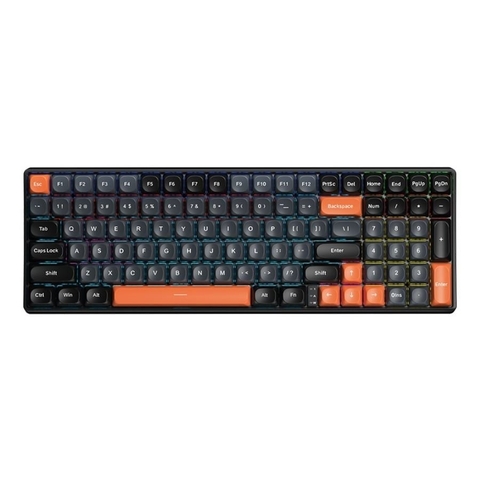 Bàn phím cơ gaming mode AULA S100 Pro đen xám, cam, Red switch (3411)