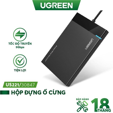 HDD Box USB 3.0 2,5 inch Chính hãng Ugreen 30847