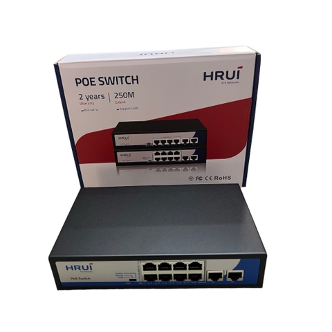 Switch POE HRUI HR902-AF-S2N-250M 8p + 2 uplink