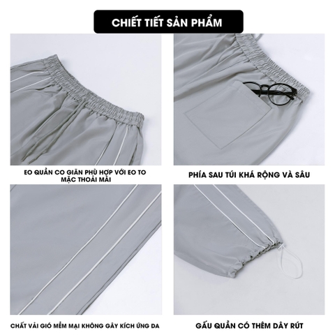 Quần Thể Thao Nam Nữ Có Dây Rút Chất, Dáng Rộng Trẻ Trung Dễ Phối Đồ Thời Trang - Q184 Menswear Pants quần _ gió nam