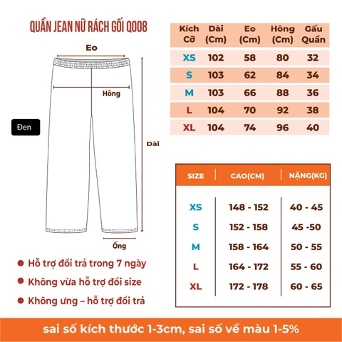 Quần Jean Nam Nữ Rách Gối Ống Đứng Thời Trang Hàn Quốc 2023 Q008 Pants Ong Women
