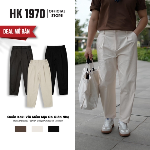 Quần Kaki Nam Chất Vải Kaki Vải Kaki 280gsm Mềm Mịn Co Giãn Form Đẹp Không Xù Dáng Baggy Ống Suông Phong Cách Thanh Lịch Trẻ Trung Q259