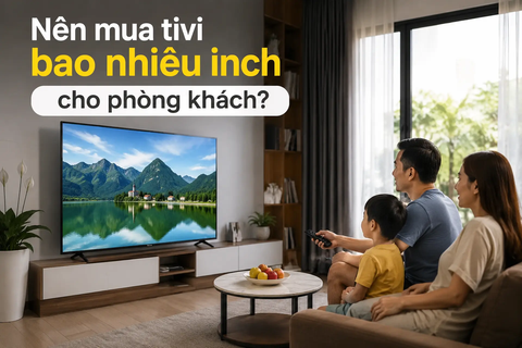 Nên mua tivi bao nhiêu inch cho phòng khách? Gợi ý kích thước theo diện tích phòng