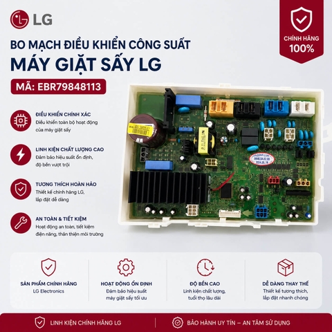 Bo Mạch Điều Khiển Công Suất Máy Giặt Sấy LG Mã EBR79848113