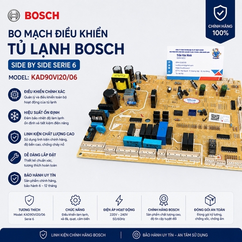 Bo Mạch Điều Khiển Tủ Lạnh Bosch Side By Side Serie 6 Model KAD90VI20/06