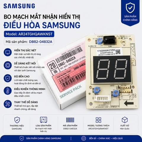 Bo Mạch Mắt Nhận Hiển Thị Điều Hòa Samsung AR24TGHQAWKNST Mã DB82-04832A