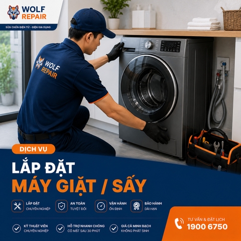 Lắp đặt Máy giặt/sấy