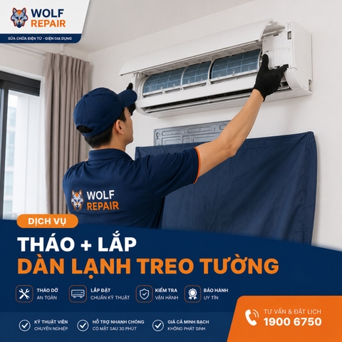 Tháo+Lắp dàn lạnh Treo Tường