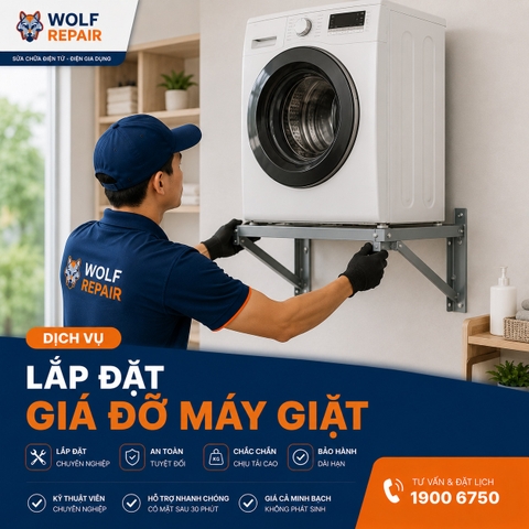 Lắp đặt Giá đỡ máy giặt