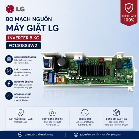 Bo Mạch Nguồn Máy Giặt LG Inverter 8 Kg FC1408S4W2
