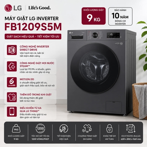 Máy giặt LG Inverter 9 kg FB1209S5M