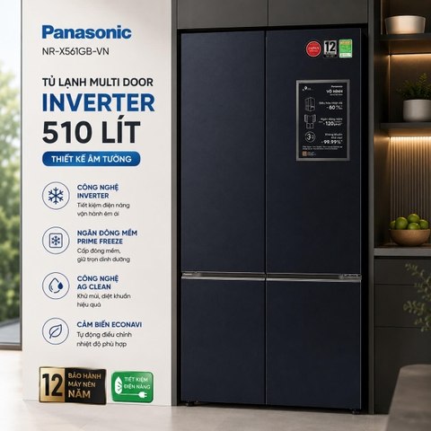 Tủ lạnh Panasonic Inverter 510 lít Multi Door NR-X561GB-VN