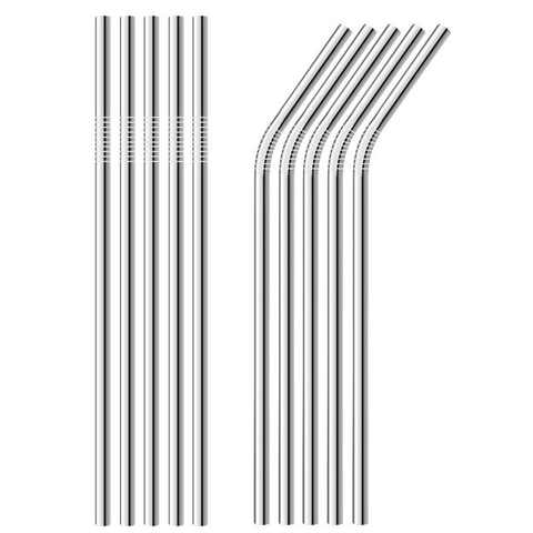 Ống Hút Inox 304 Có Ren Dài 21cm – Bền Đẹp, Chống Gỉ – Thẳng & Cong