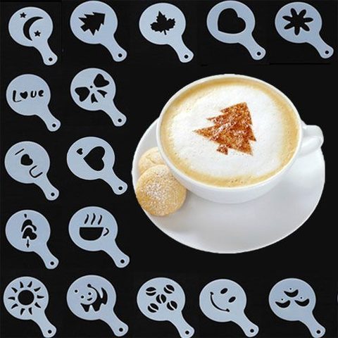 Combo 16 Khuôn Latte Art – Tạo Hình Nghệ Thuật Cho Cốc Cà Phê Đậm Chất Barista
