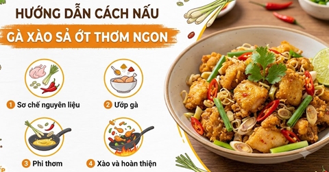 Cách làm món gà xào sả ớt thơm ngon
