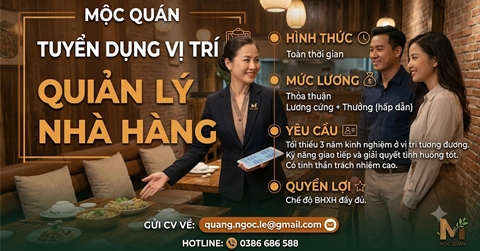 Tuyển dụng Quản lý Nhà hàng