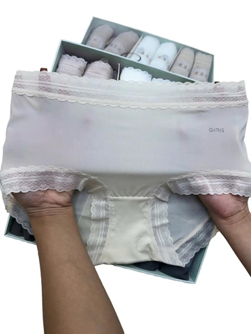 (45-65kg) Set 5 Quần Lót nữ tơ lụa mềm, độ co giãn tốt mặc thoải mái, đũng quần 5A kháng khuẩn Hàng QC Women [A118] Cotton Voi