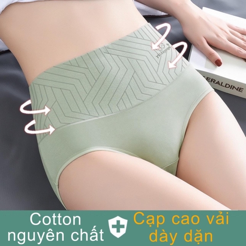 Sét 5 Quần Lót Nữ Cạp Cao Cotton nguyên chất Yisgo mặc hàng ngày ôm V2 thoải mái, Chất vải quần dày dặn, Đũng khàng khuẩn K+ Women