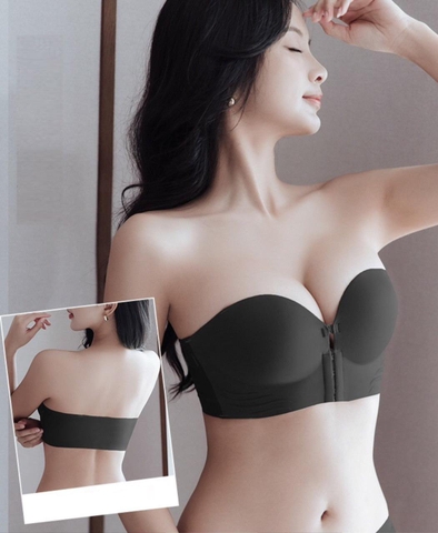 Áo lót không dây cài trước mút đệm 5CM nâng đẩy tạo khe, áo quây nữ nâng V1 bản lưng to che khuyết điểm Bra  [CTT]