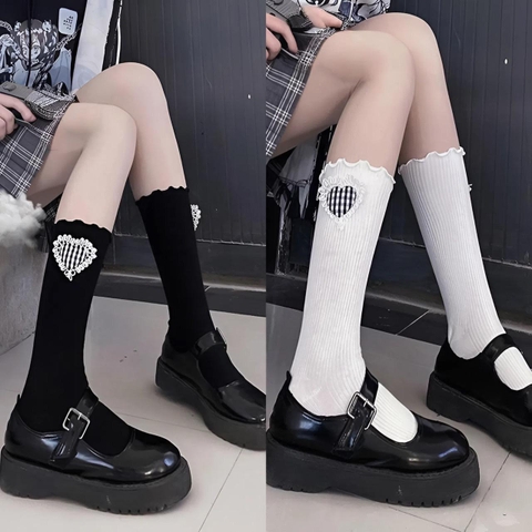 [A50] Tất Chân Nữ Cổ Cao Cá Tính, Vớ Nữ Xinh Dễ Thương Hàng QC