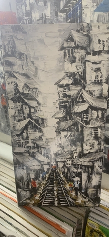 64 Railway đen trắng 40x80