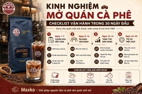 Kinh nghiệm mở quán cà phê: Checklist vận hành trong 30 ngày đầu