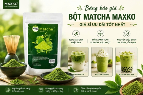 Bảng báo giá bột matcha giá sỉ Maxko