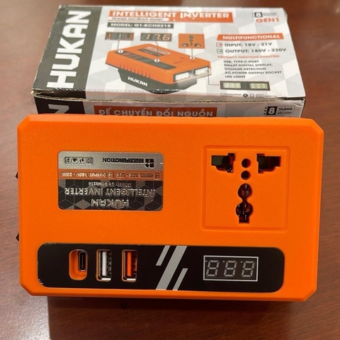 Đế Chuyển Đổi Nguồn Điện HUKAN G1-BCN0218 Pin 21V lên 180 - 220V, Chân pin phổ thông 4cm, Chính Hãng