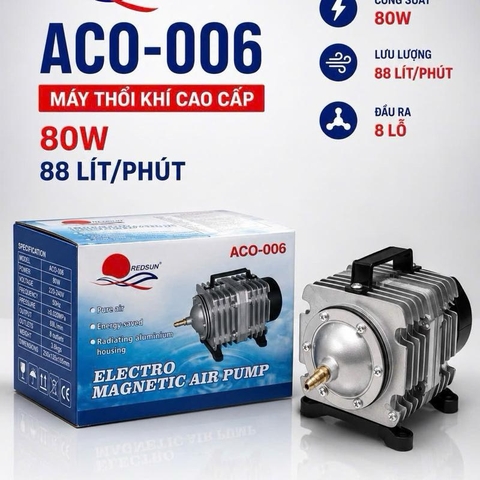 Máy sục sủi thổi khí oxy hồ cá cảnh Resun ACO-006 80w 88L/phut