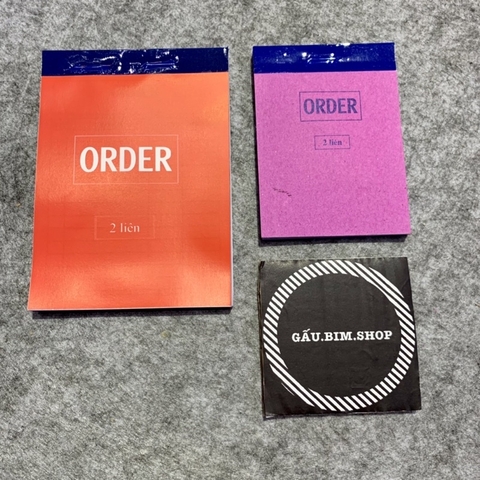 Sổ order 2 liên (khổ A6, A7, 100 trang, sử dụng 50 lượt/1quyển)