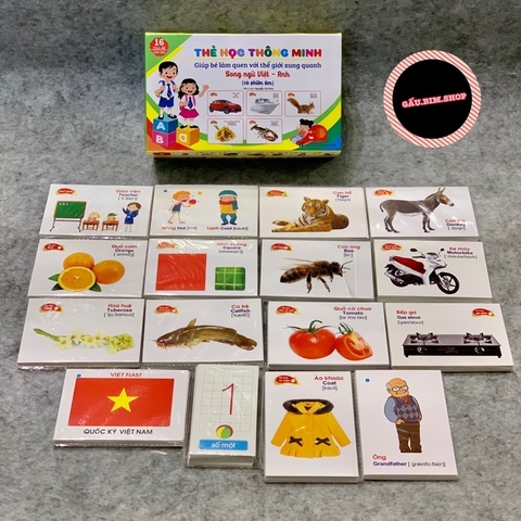 Flashcard cho bé - Bộ thẻ thông minh  416 thẻ (16 chủ đề) - Theo phương pháp giáo dục sớm của Glenn Doman