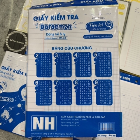 Giấy kiểm tra kẻ ngang và ô ly (hàng cao cấp)