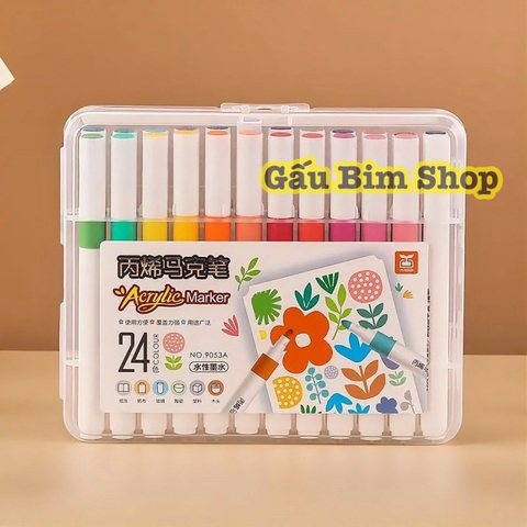 ￼Bút màu Acrylic Marker - 12/18/24 Màu - Tô Trên Mọi Chất Liệu