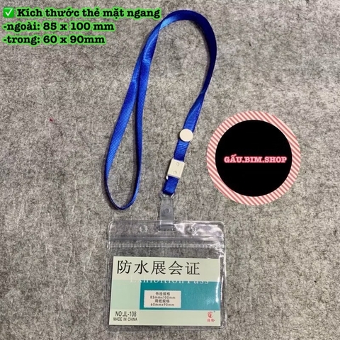 Bộ dây đeo thẻ (dây phù hiệu) kèm bảng tên nhưa dẻo cao cấp (ngang hoặc dọc)