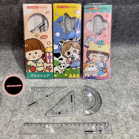 Combo 10 Bộ Ê Ke 4 chi tiết nhựa Cao Cấp 20cm (Bộ Eke) - mua càng NHIỀU giá càng RẺ