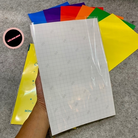 Giấy thủ công decal HH khổ A4 ( có 2 loại: loại không dính VÀ loại có dính - bóc ra là dán được)